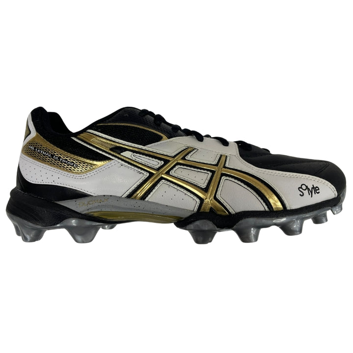 Asics Gel Lethal Ultimate IGS 6 Field Hockey Boots Men 10 White Black Gold