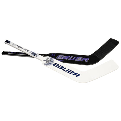 Bauer Mystery Mini Stick 2 goalie sticks one horizontal the other diagonal with blades to the right