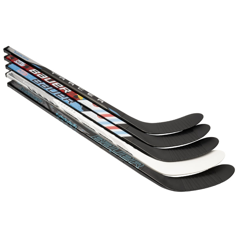 Bauer Mystery Mini Stick 4 sticks diagonal with blades pointing right