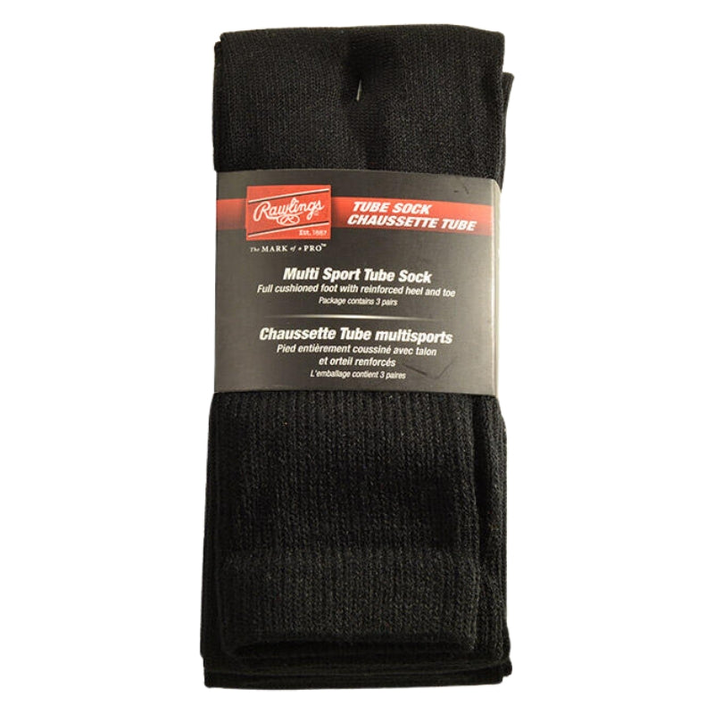 Rawlings Baseball Accessories Rawlings Baseball Tube Socks 3 Pack Black