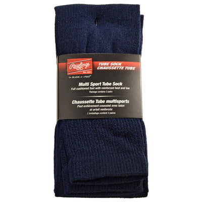 Rawlings Baseball Accessories Rawlings Baseball Tube Socks 3 Pack Navy