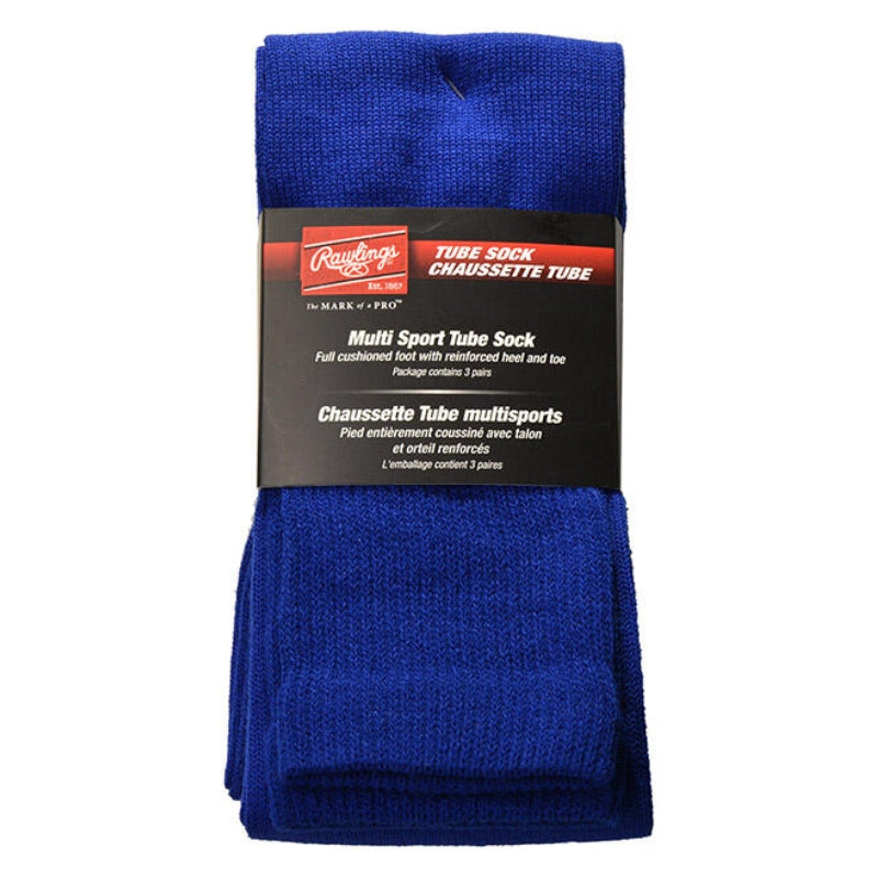 Rawlings Baseball Accessories Rawlings Baseball Tube Socks 3 Pack Royal