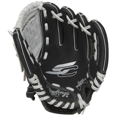 Rawlings Baseball Gloves Rawlings Sure Catch 9.5 inch Infield Pitcher's Baseball Glove Youth Black Gray RHT