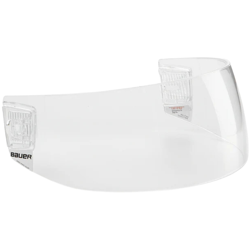 Bauer Pro-Clip Straight Clear Hockey Visor front side