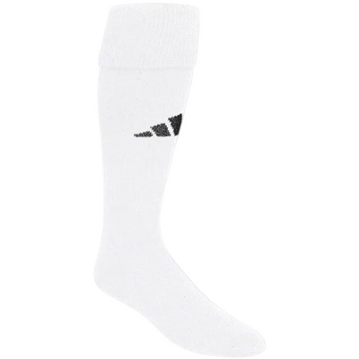 Adidas Field Socks White with front black logo above ankle