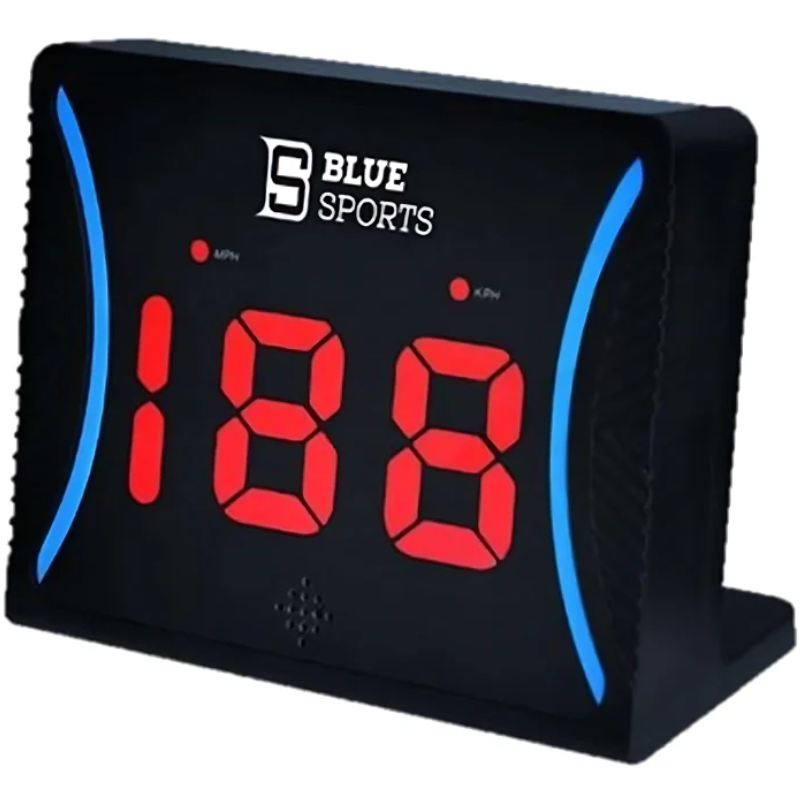 Blue Sports Speed Radar front side showing red numbers: 188