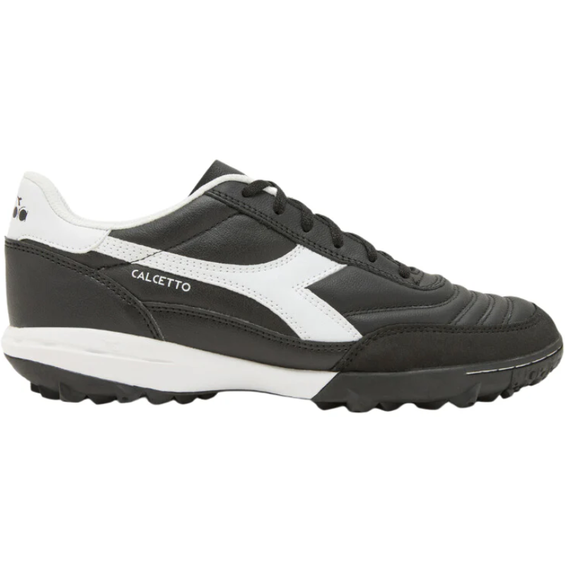 Diadora Calcetto II LT Soccer Turf Boots Black/White Adult side pointing right