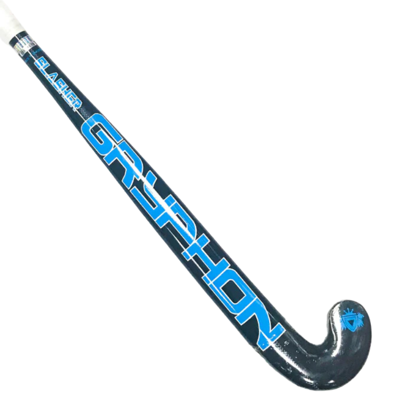 Gryphon Slasher Field Hockey Stick Black/Blue 30" side with head at bottom-right