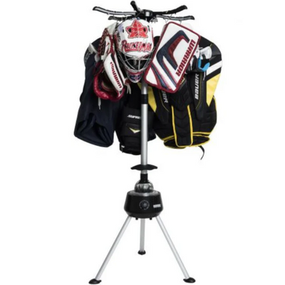 Rocket Sport Dryer UV with hockey equipment attached