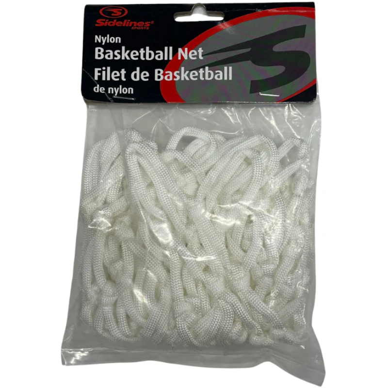 Sidelines Sports Nylon Basketball Net in clear plastic packaging