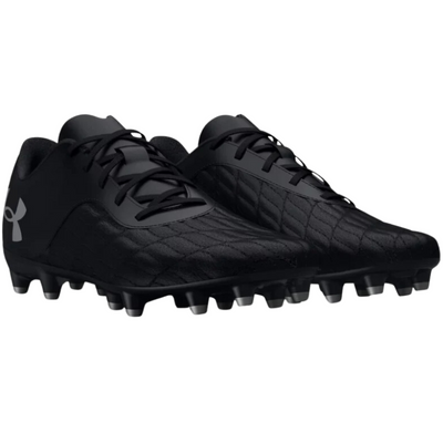 Under Armour Magnetico Select 3.0 FG Soccer Cleats Black/Black/Silver side front of both shoes